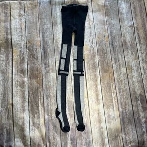 Anthropologie Hansel from Basel Gray Geometric Sweater Tights